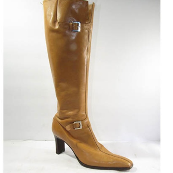 Sergio Rossi Size 6 Brown Tall Boots Womens C2C F5